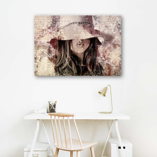 Kuva, Nainen boho-hatussa - 90x60