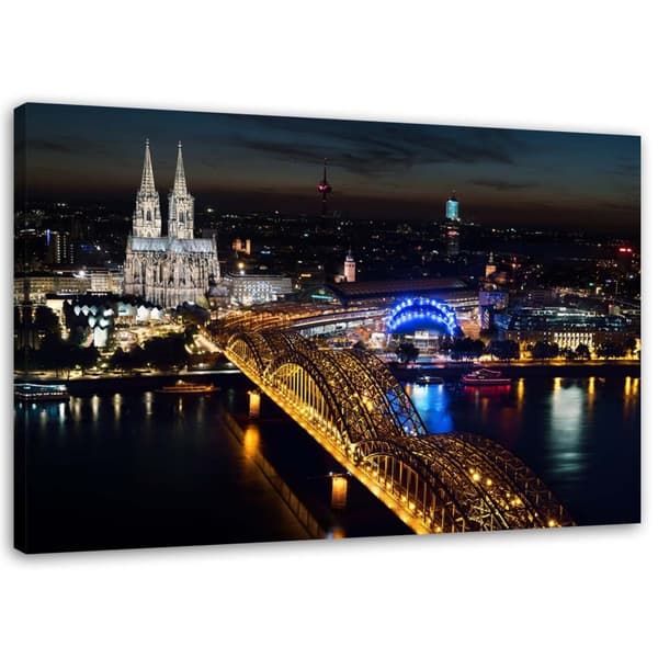 Kuva kankaalle, Kölnin tuomiokirkko ja silta - 90x60
