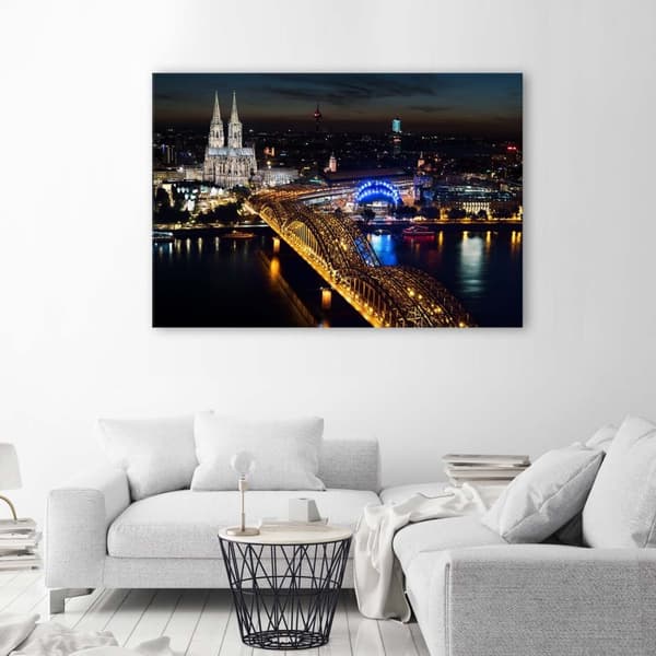 Kuva kankaalle, Kölnin tuomiokirkko ja silta - 60x40