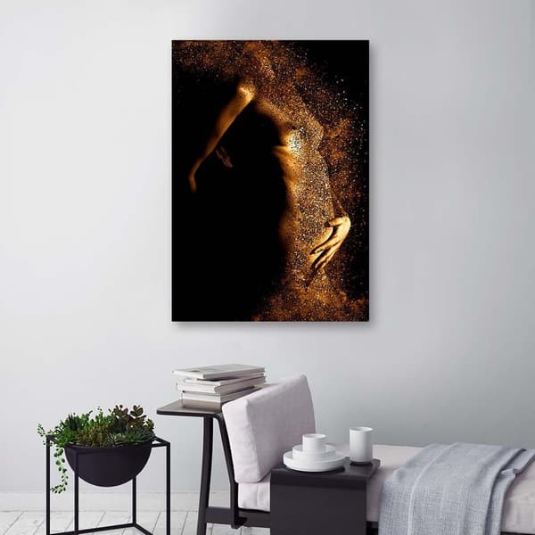 Kuva kankaalle, Nainen alaston kultapölyä - 60x90