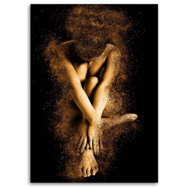 Bild på duk, kvinna guld damm glamour naken - 40x60