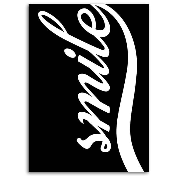 Billede, Smil på en sort baggrund - 40x60