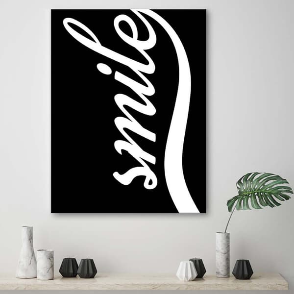 Billede, Smil på en sort baggrund - 80x120