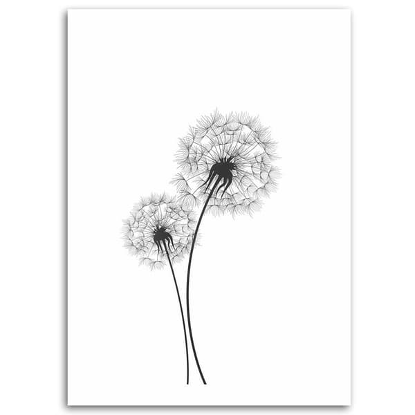 Bild på duk, Två maskrosor - 80x120