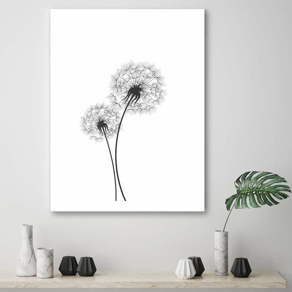 Bild på duk, Två maskrosor - 80x120