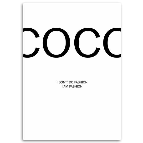 Bild på duk, Coco Chanel-citat - 60x90
