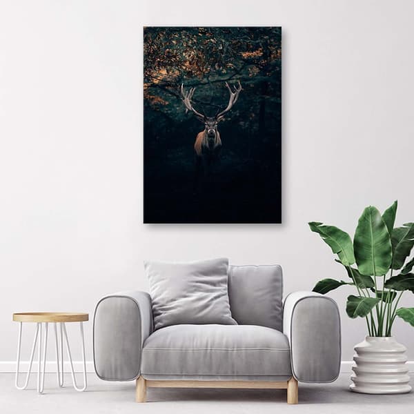 Bild på duk, Rådjur i buskarna - 60x90