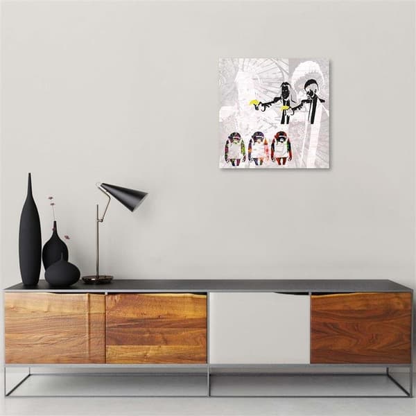 Kuva kankaalle, Banksy-gangsterit banaaneilla ja 3 apinalla - 50x50