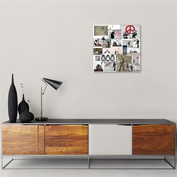 Bild på duk, Banksy Mural - samling av gatukonstverk - 60x60