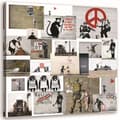 Miniatyrbild 1 av 6: Bild på duk, Banksy Mural - samling av gatukonstverk - 60x60