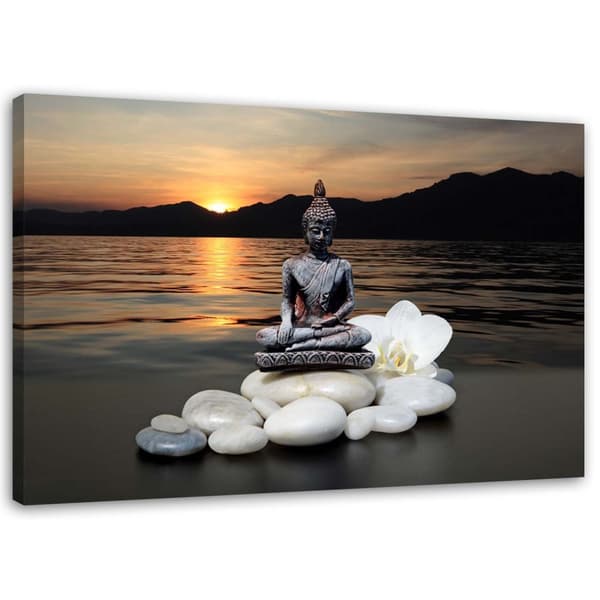 Kuva, Buddha laskevan auringon taustalla - 60x40