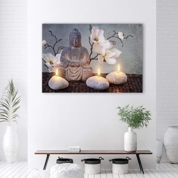 Kuva kankaalle, Buddha ja kynttilät - 100x70