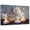 Pikkukuva 1 / 6: Kuva kankaalle, Buddha ja kynttilät - 100x70