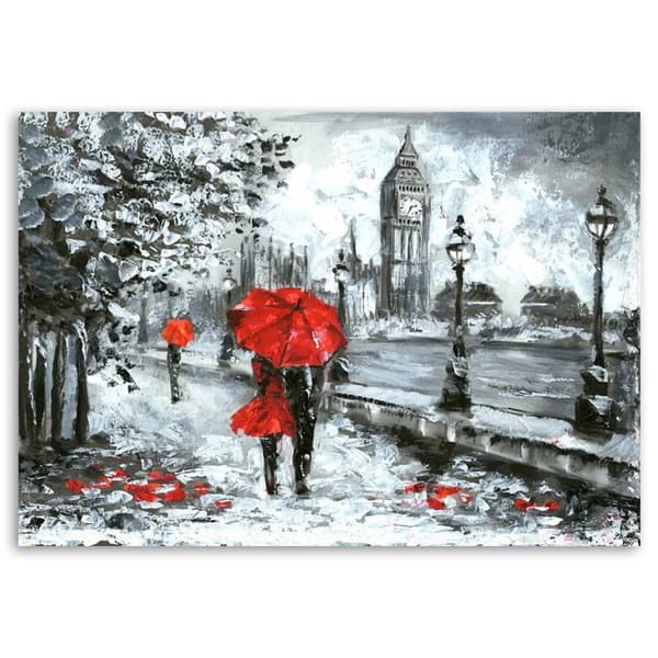 Billede på lærred, A Walk in London - 90x60