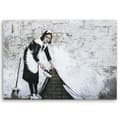 Miniatyrbillede 3 af 6: Billede på lærred, Maid Banksy - Mural Street Art - 120x80