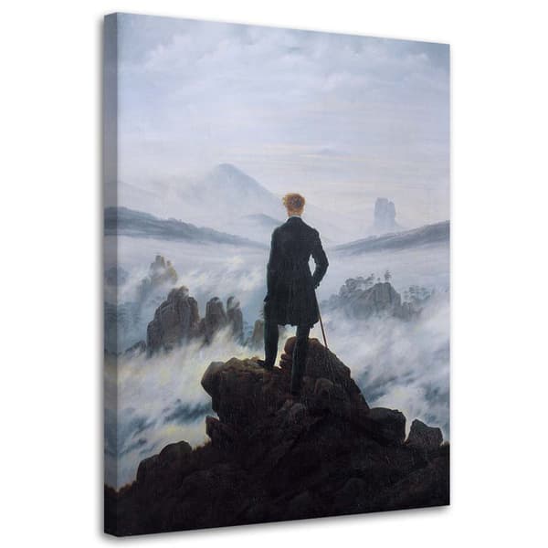 Kuva kankaalle, Vaeltaja sumumeren yllä - CD Friedrich-kopio - 40x60
