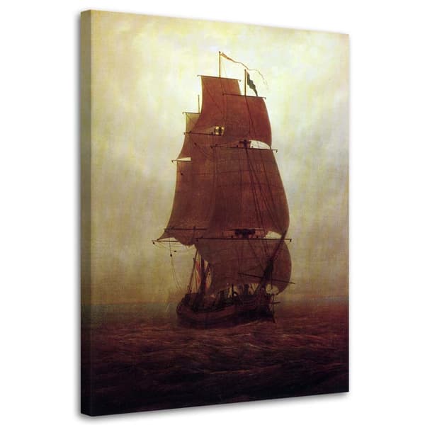 Billede på lærred, Sejlskib - CD Friedrich reproduktion - 70x100