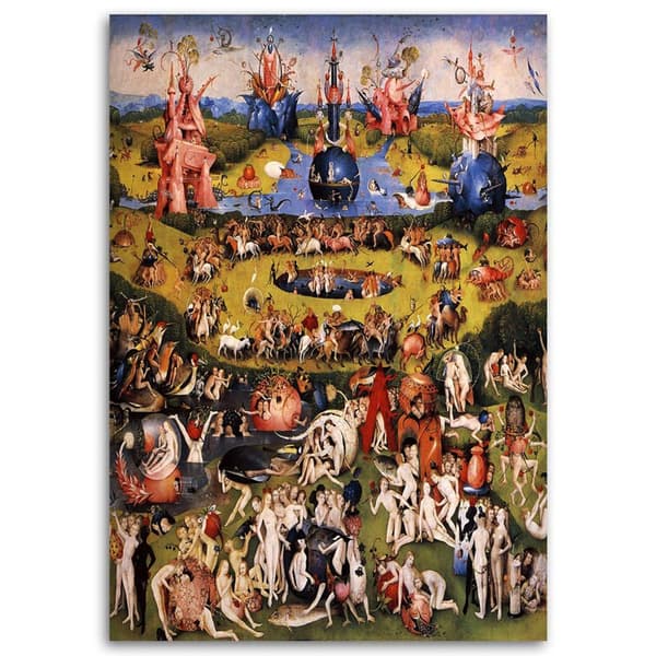 Billede på lærred, Edens Have - H. Bosch reproduktion - 60x90