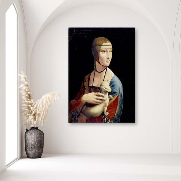 Kuva kankaalle, Lady with an Ermine - Da Vinci -kopio - 70x100