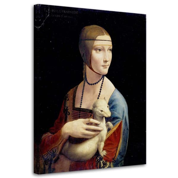Kuva kankaalle, Lady with an Ermine - Da Vinci -kopio - 60x90