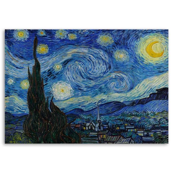 Bild på duk, Stjärnklar natt - V. van Gogh reproduktion - 120x80