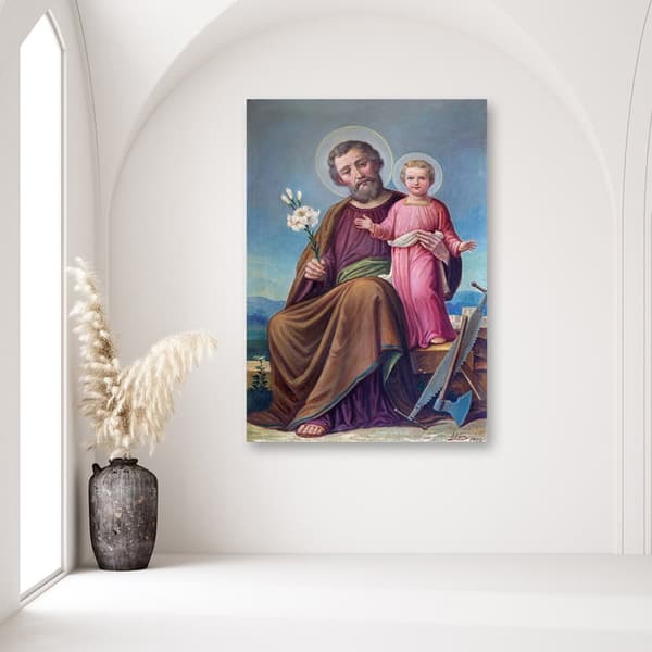 Kanvasmaalaus, Saint. Joosef ja Jeesus-vauva Roznav - 60x90
