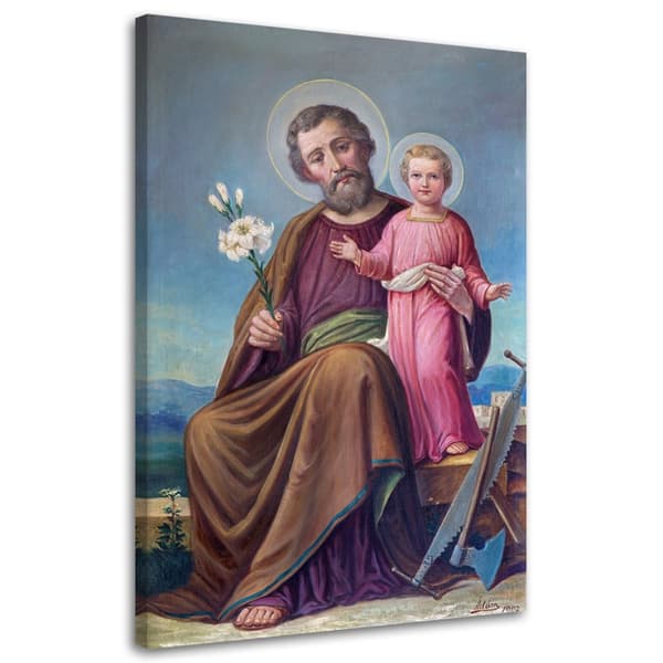 Kanvasmaalaus, Saint. Joosef ja Jeesus-vauva Roznav - 60x90