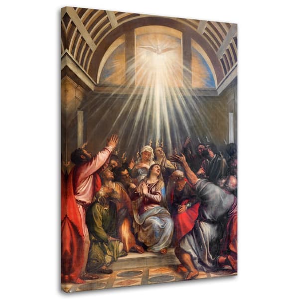 Målning, den Helige Andes nedstigning av Titian, Venedig - 70x100