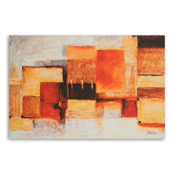 Kuva kankaalle, Geometrinen abstraktio lämpimillä väreillä - 90x60