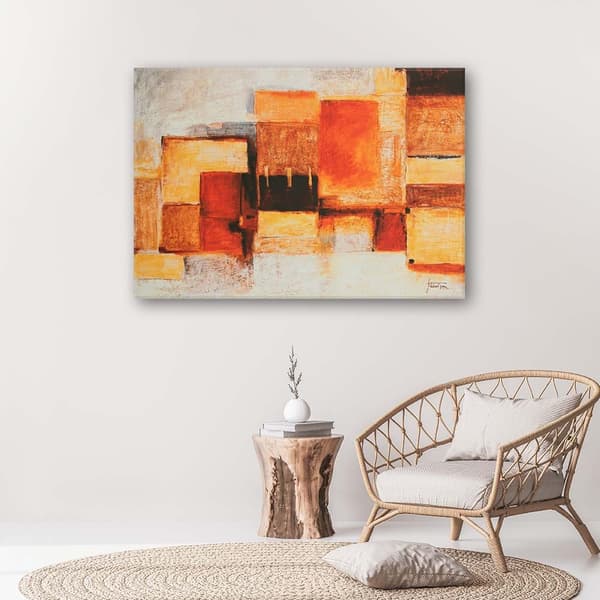 Kuva kankaalle, Geometrinen abstraktio lämpimillä väreillä - 90x60