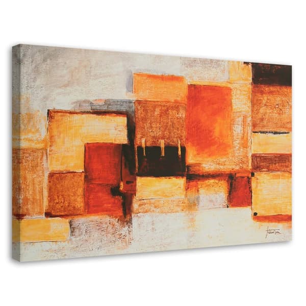 Kuva kankaalle, Geometrinen abstraktio lämpimillä väreillä - 90x60