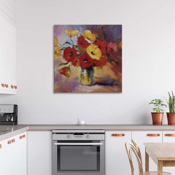 Kuva kankaalle, Unikkokimppu maljakossa - 30x30