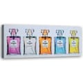 Miniatyrbillede 1 af 6: Billede på lærred, Farverige parfumeflasker - 120x40