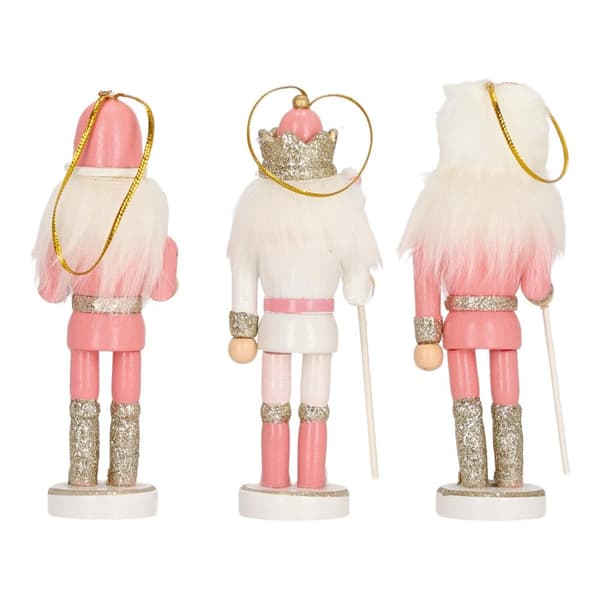 Setti 3 pähkinänsärkijä riipuksia, 12 cm, pinkki