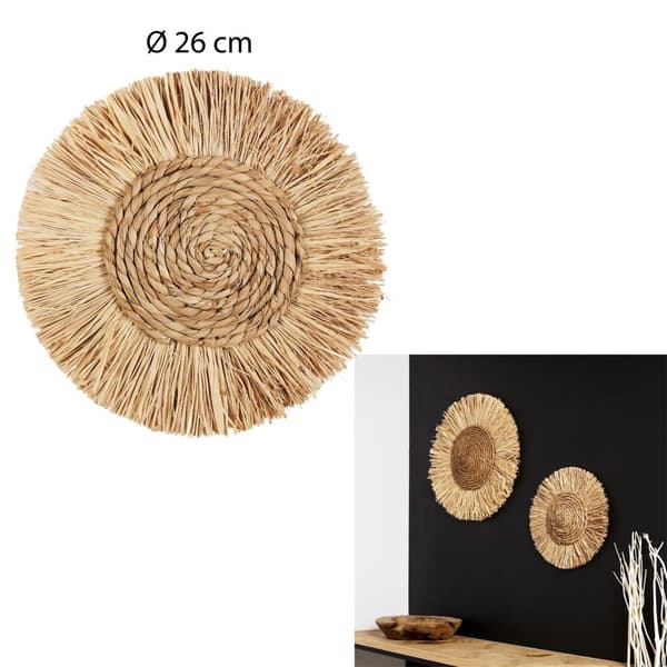 Rund raffia dekoration, 26 cm
