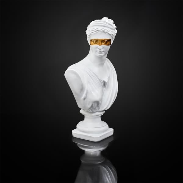 Aphrodite buste figur, hvid og guld