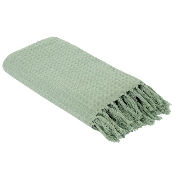 Våffelfilt/plädgrönt