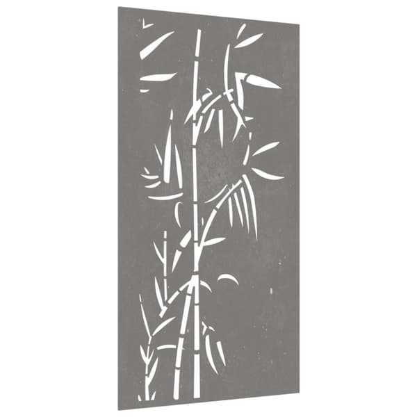 udendørs vægdekoration 105x55 cm bambusdesign cortenstål