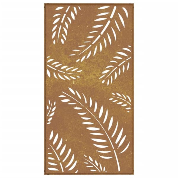 Puutarhaseinäkoriste 105x55 cm corten teräs lehtikuvio