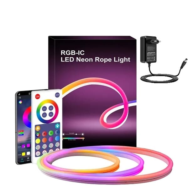 LED Strip Lys, Musik Synkronisering Farveskiftende, App Styret, 5m bluetooth 5m bluetooth