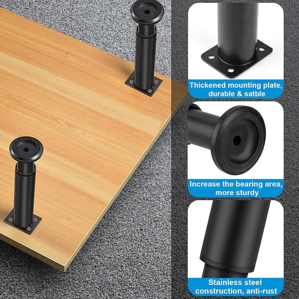 Høydejusterbart møbelbein 18-30 cm - Svart