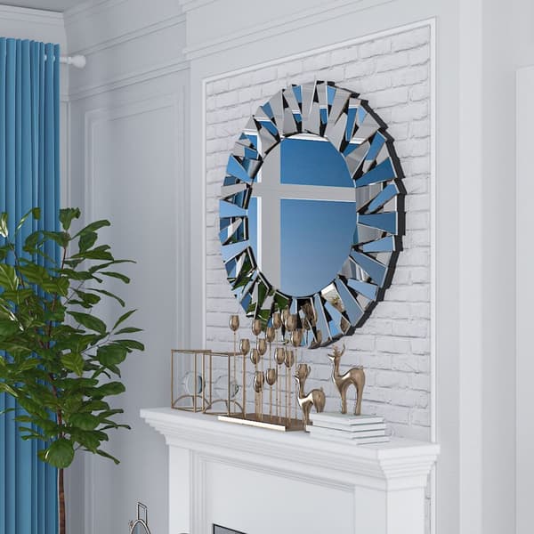Väggspeglar, solstråle design, modern silverglas, Silver