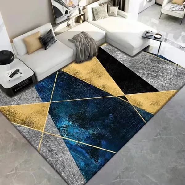 Geometrinen matto, pehmeä ja pörröinen, kotisisustuksen matto, Geo20-120x160cm