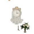 Miniatyrbild 1 av 5: Väggklocka, Kristallkross Diamantdesign, Modern Stor Silver Spegel, Silver