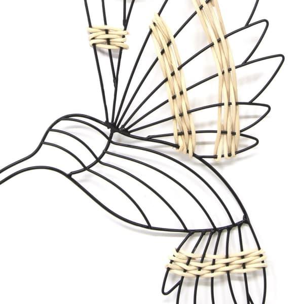 Art for the Home - Metalkunst - Hummingbird sort - 36x26cm
