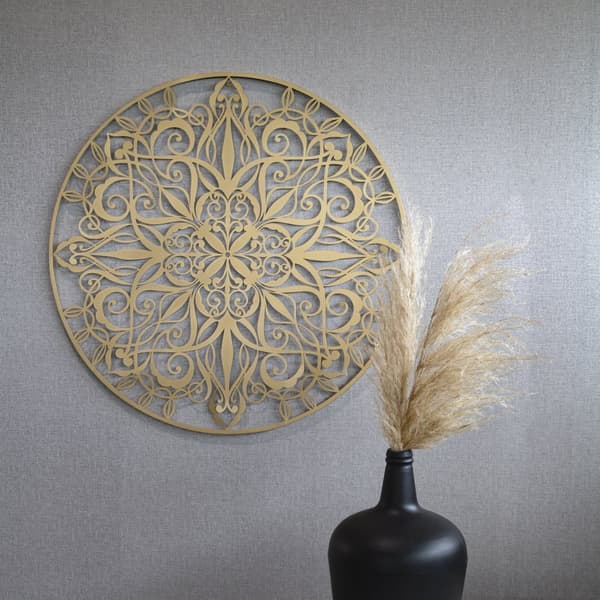 Art for the Home - Metalkunst - Luksus mandala guld D80cm