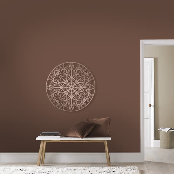 Art for the Home - Metalkunst - Luksus mandala rosa guld D80cm
