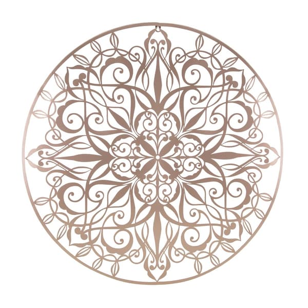 Art for the Home - Metalkunst - Luksus mandala rosa guld D80cm