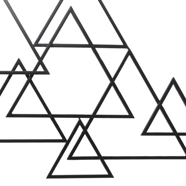 Art for the Home - Metallkonst - Moderna trianglar svart 1,11m x 64cm