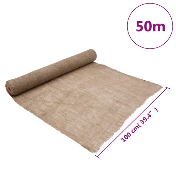 The Living Store Juterulle 2 st 1x50 m 100% jute 200 gsm -  Dekor